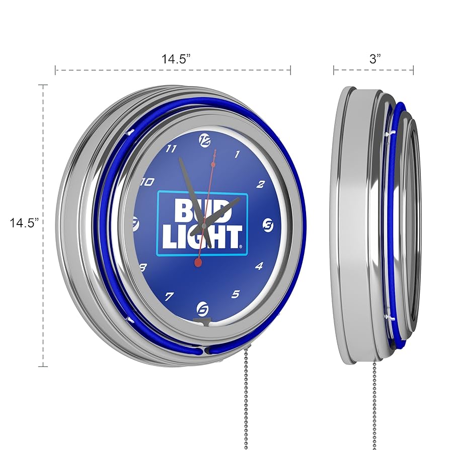Budweiser ライト付き壁掛け時計 Budweiser Illumined Atomic Wall Clock Featuring Clydesdale